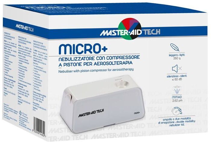 Master Aid Micro+ Nebulizzatore Con Compressore A Pistone Per Aerosolterapia Master Aid Micro+ Nebulizzatore Con Compressore A Pistone Per Aerosolterapia