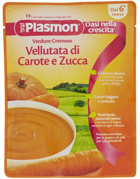 Plasmon Bontà Della Mamma Vellutata Di Carote E Zucca 1 Confezione Da 180g Plasmon Bontà Della Mamma Vellutata Di Carote E Zucca 1 Confezione Da 180g