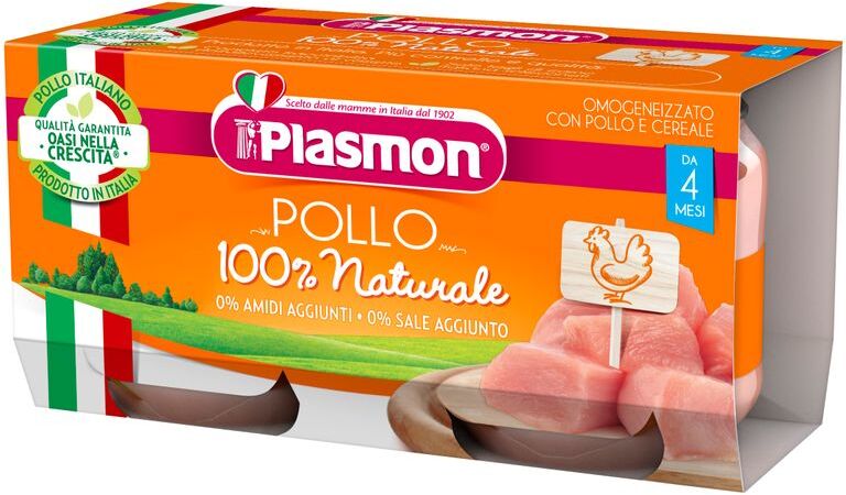 Plasmon Omogeneizzato Pollo E Cereali +4 Mesi 2x80g Plasmon Omogeneizzato Pollo E Cereali +4 Mesi 2x80g