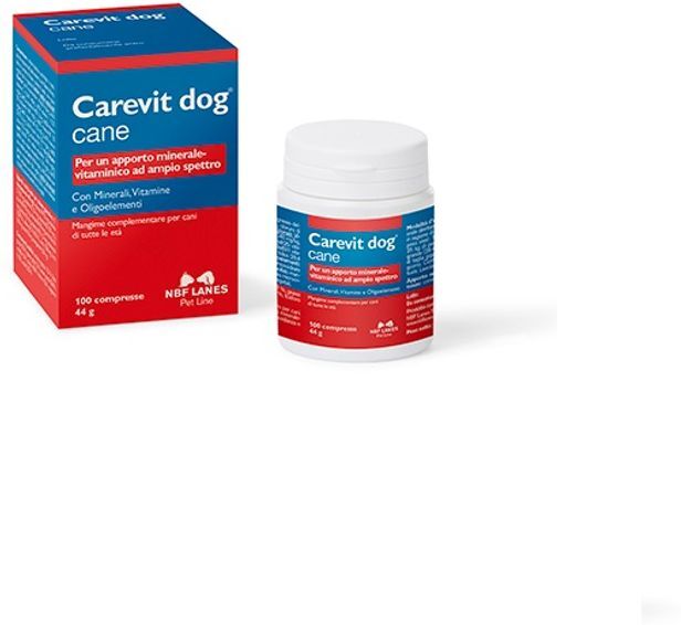 Nbf Lanes Divisione Veterinaria Carevit Dog 100 Compresse Mangime Complementare Per Cani Nbf Lanes Divisione Veterinaria Carevit Dog 100 Compresse Mangime Complementare Per Cani