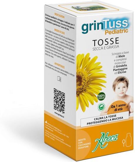 Aboca Grintuss Pediatric Sciroppo Bimbi Per La Tosse Secca E Produttiva  180g Aboca Grintuss Pediatric Sciroppo Bimbi Per La Tosse Secca E Produttiva  180g