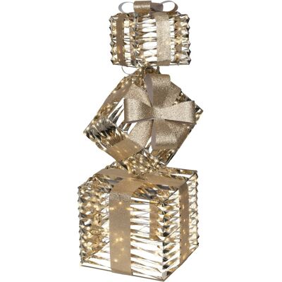 Decorazione luminosa Natale Amicasa 9490419 Pacchi regalo Gold Decorazione luminosa Natale Amicasa 9490419 Pacchi regalo Gold