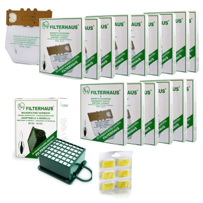 Micromic Box convenienza sacchetti, filtri e profumi per Folletto VK 130 VK 131 - PACK LARGE