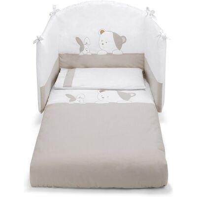 Piumone lettino Pali 0687Lulu LULÙ set 3 pz Bianco e Tortora Piumone lettino Pali 0687Lulu LULÙ set 3 pz Bianco e Tortora