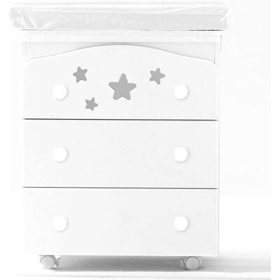 Bagnetto fasciatoio Italbaby 070 7020 0991 STELLINE 3 cassetti Bianco Bagnetto fasciatoio Italbaby 070 7020 0991 STELLINE 3 cassetti Bianco