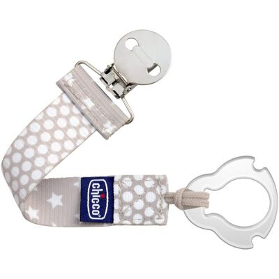 Porta succhietto Chicco 934140 Fashion clip nastro Sabbia Porta succhietto Chicco 934140 Fashion clip nastro Sabbia