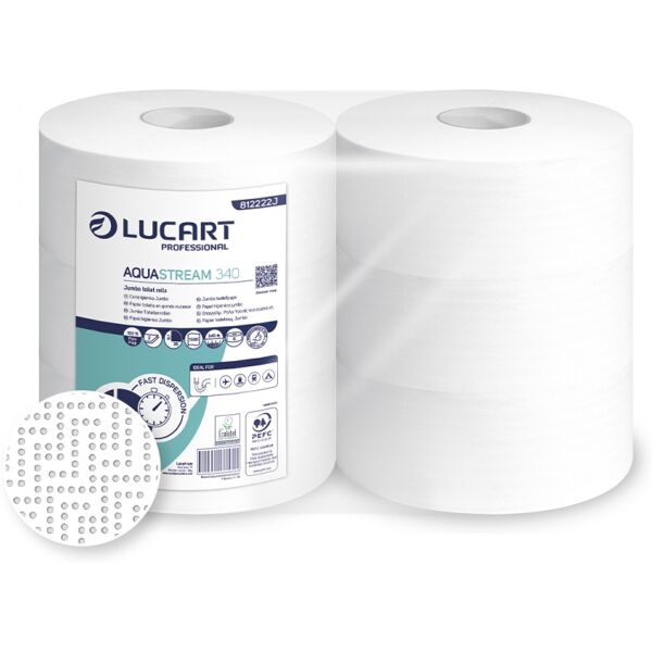 lucart bancale da 24 confezioni di carta igienica aquastream 340 maxi jumbo da 6 rotoli