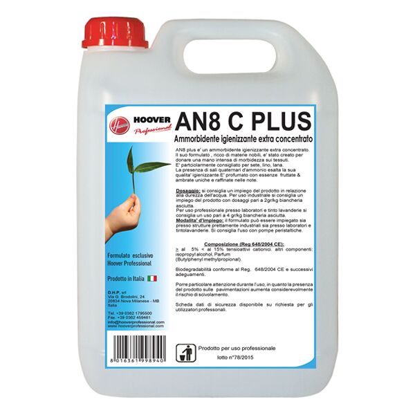 hoover ammorbidente bio igienizzante extra concentrato an8 c tanica da 5 lt.