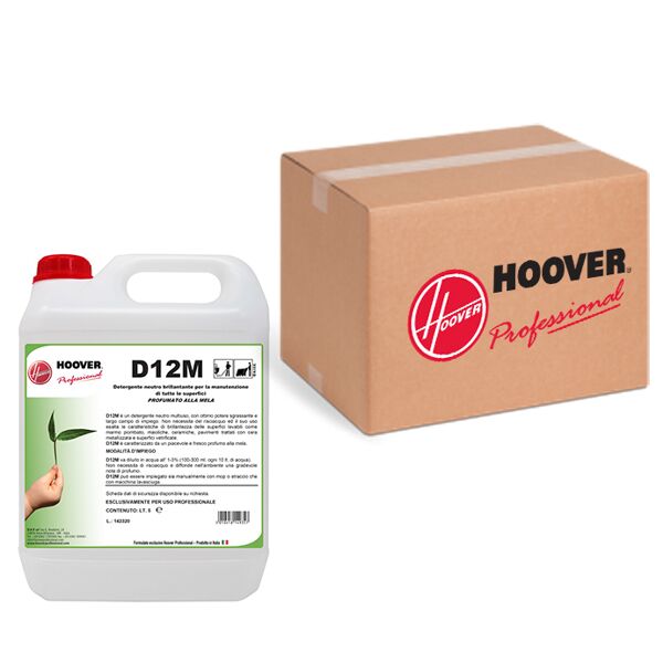 hoover scatola 4 taniche d12m detergente neutro brillantante