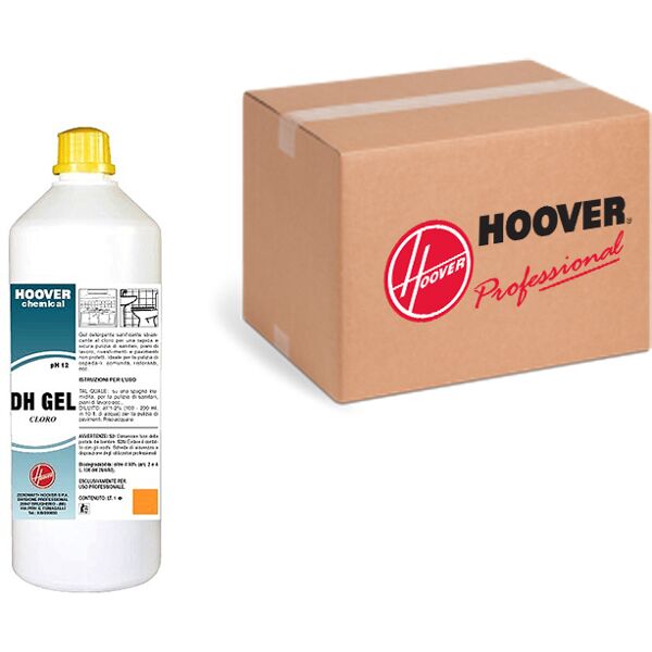 hoover scatola 12 flaconi dh gel cloro detergente sanificante profumato