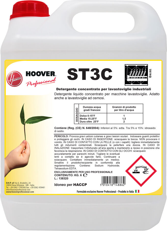 hoover st3c detersivo liquido per lavastoviglie