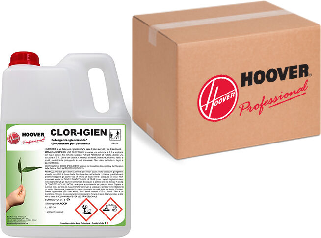 Hoover Scatola 4 detergenti igienizzanti concentrato Clor Igien 3 litri