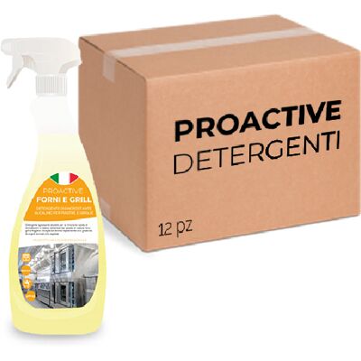 ProActive Detergenti Scatola 12 pezzi di detergente disincrostante per forni e piastre ProActive 750 ml ProActive Detergenti Scatola 12 pezzi di detergente disincrostante per forni e piastre ProActive 750 ml