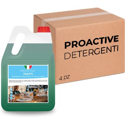 ProActive Detergenti Scatola 4 taniche di detergente per stoviglie a mano ProActive Piatti 5 litri ProActive Detergenti Scatola 4 taniche di detergente per stoviglie a mano ProActive Piatti 5 litri