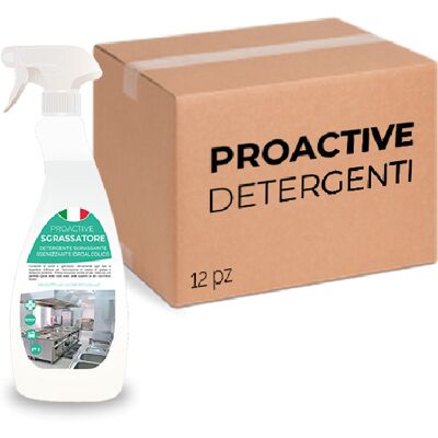 ProActive Detergenti Scatola 12 pezzi di detergente sgrassatore igienizzante idroalcolico ProActive 750 ml ProActive Detergenti Scatola 12 pezzi di detergente sgrassatore igienizzante idroalcolico ProActive 750 ml