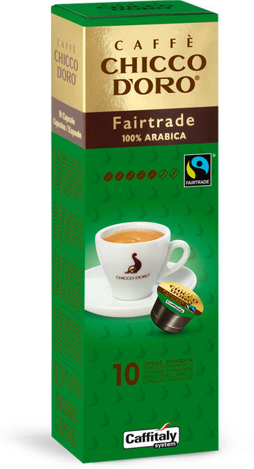 caffè chicco d'oro fairtrade 100% arabica 10 capsule