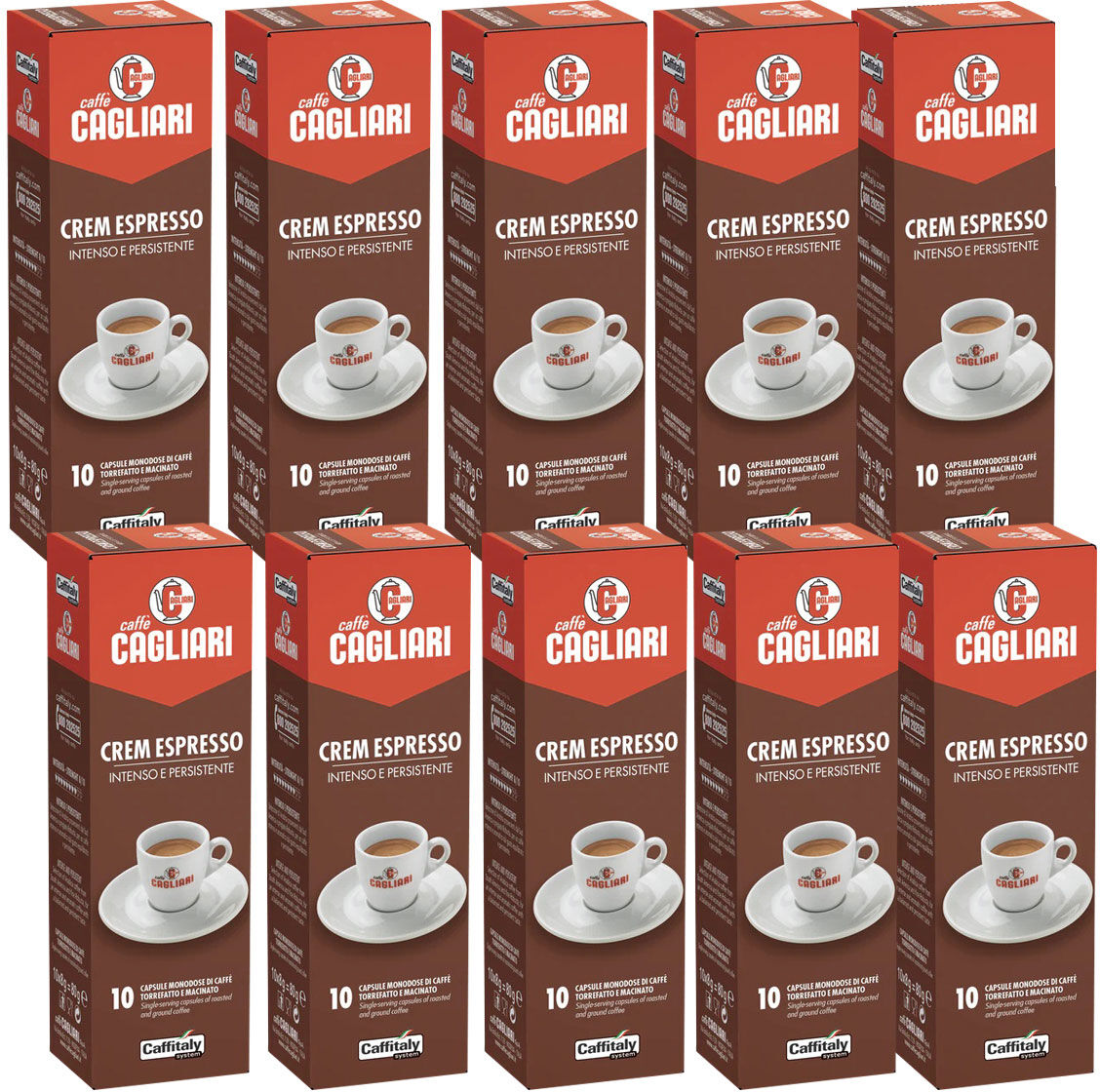 100 Capsule Caffitaly System Caffe' Cremespresso Pieno e Intenso