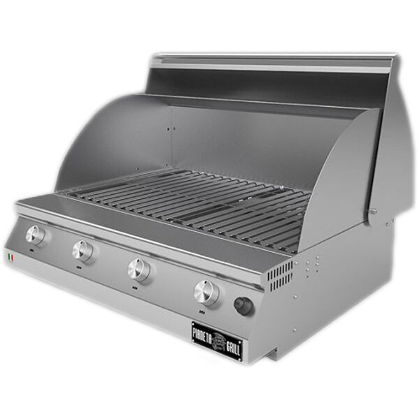 pianeta grill barbecue a gas fry top 750 basic da appoggio 4 bruciatori griglia scolo a v