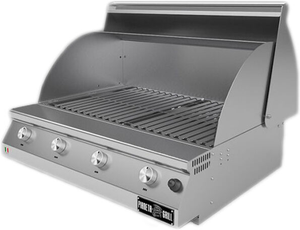 pianeta grill barbecue a gas fry top 750 basic da appoggio 4 bruciatori griglia scolo a v