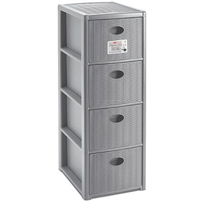 Cassettiera salvaspazio Stefanplast 30306 ELEGANCE 4C Slim Grigio Cassettiera salvaspazio Stefanplast 30306 ELEGANCE 4C Slim Grigio
