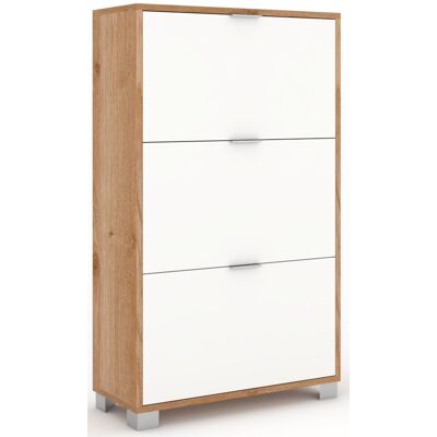 Scarpiera Sarmog A763RCBNI QUADRANTE 18 Paia Rovere cadiz e Bianco nev Scarpiera Sarmog A763RCBNI QUADRANTE 18 Paia Rovere cadiz e Bianco nev