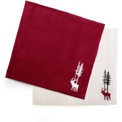 Evviva Set 2 tovaglioli 100% cotone 40 x 40 cm con ricamo - Cortina Evviva Set 2 tovaglioli 100% cotone 40 x 40 cm con ricamo - Cortina