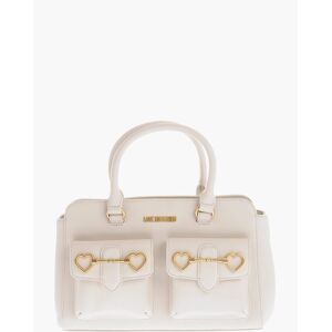 Moschino Borsa Tote in Ecopelle con Doppia Tasca e Morsetto Dorato taglia Unica