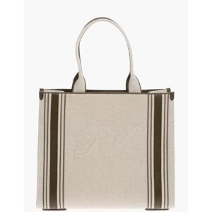 Roger Vivier Maxi Borsa Tote in Canvas con Finiture in Pelle e Logo in Ri taglia Un