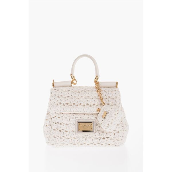 dolce&gabbana borsa a mano in crochet con charm removibile taglia unica