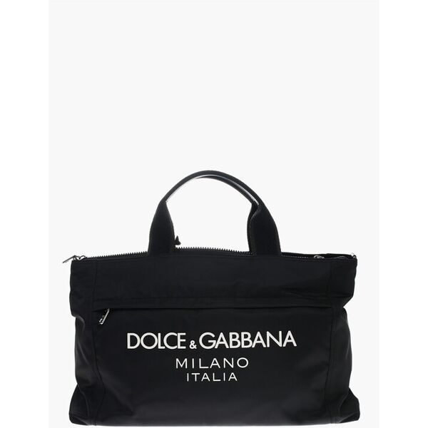 dolce&gabbana borsa da viaggio in nylon con logo in rilievo taglia unica