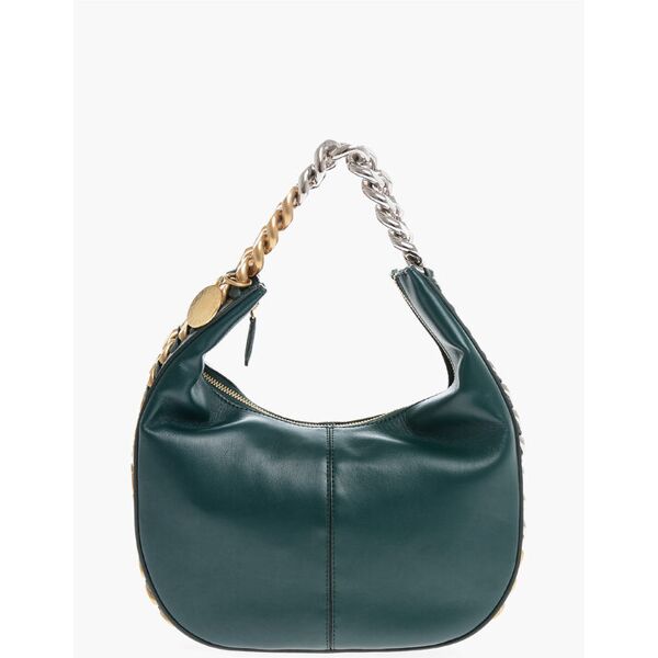 stella mccartney borsa hobo frayme in ecopelle con catena sfumata e charm log taglia un