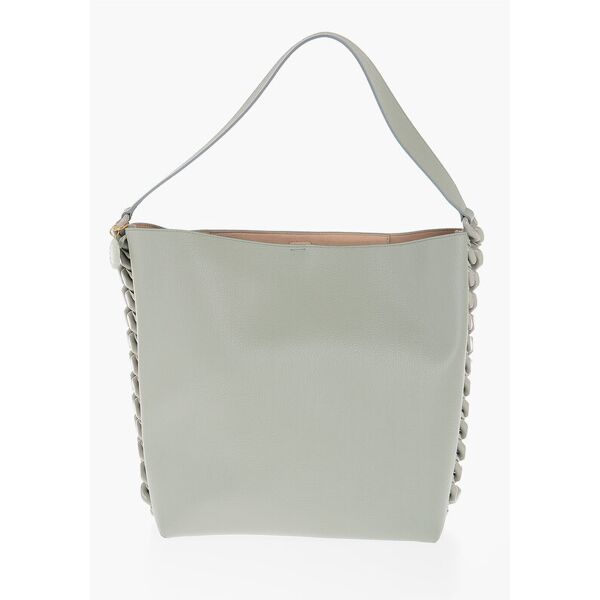 stella mccartney borsa tote in ecopelle martellata con catena laterale taglia unica