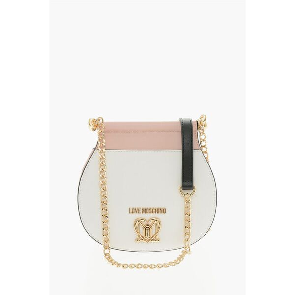 moschino love borsa in ecopelle bicolore con chiusura turn lock dorat taglia un