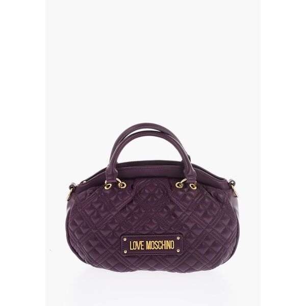 moschino love borsa in ecopelle trapuntata con doppio manico e tracol taglia un