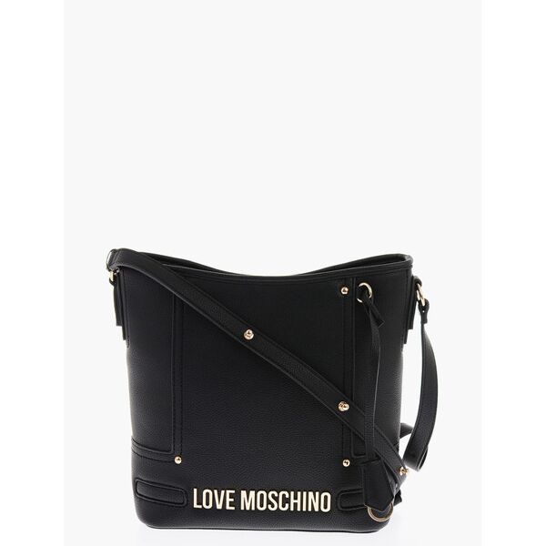 moschino love borsa tote in ecopelle martellata con logo in rilievo taglia unic