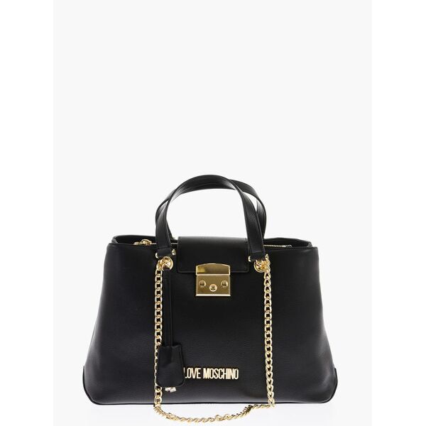 moschino love borsa tote lucille in ecopelle martellata a doppio scom taglia un