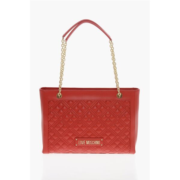 moschino love borsa tote trapuntata con tracolla a catena dorata taglia unica