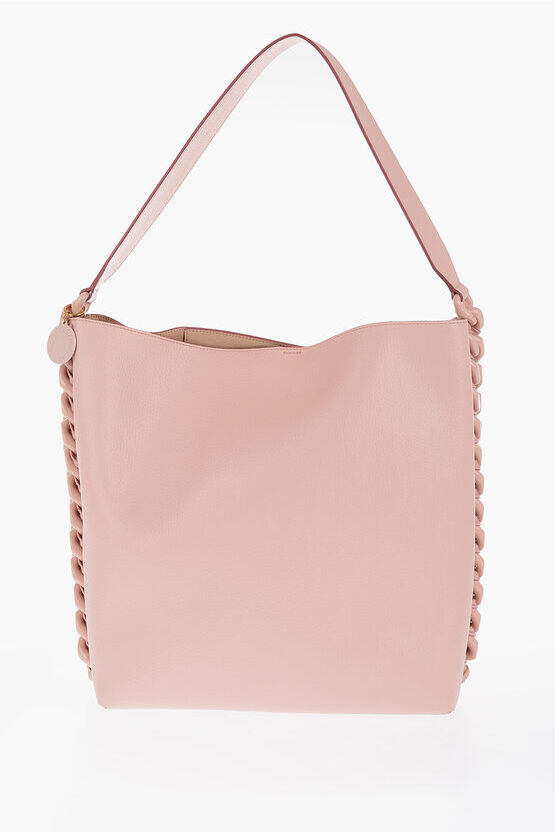 stella mccartney borsa tote in ecopelle martellata con catena laterale taglia unica