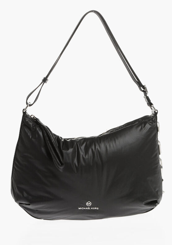 michael kors michael borsa a spalla leonie in nylon con maxi logo lateral taglia un