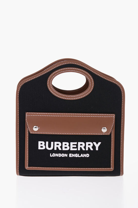 Burberry Borsa a Mano in Cotone con Finiture in Pelle taglia Unica