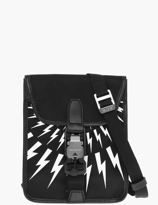 Neil Barrett Borsa a Tracolla FAIR-ISLE THUNDERBOLT con Stampa a Contrast taglia Un