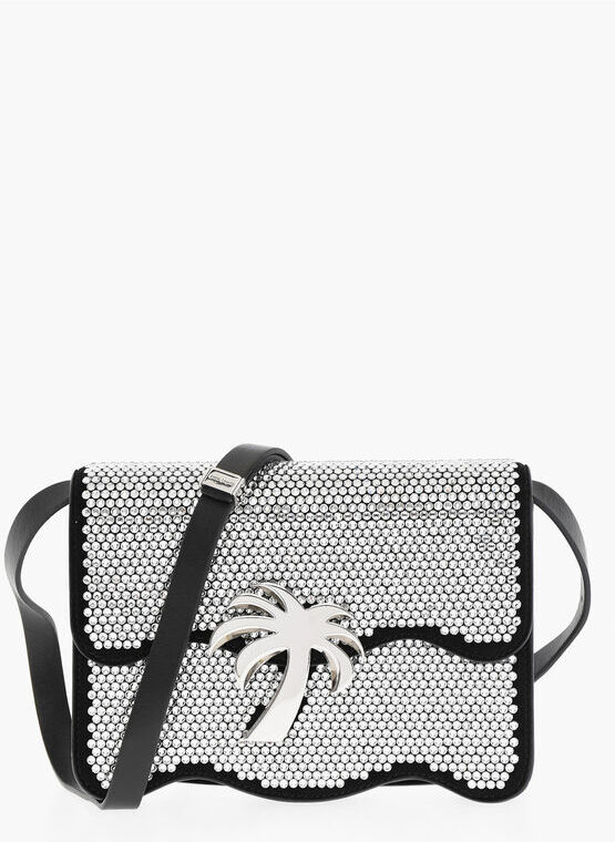 Palm Angels Borsa a Tracolla in Suede con Strass All-Over taglia Unica