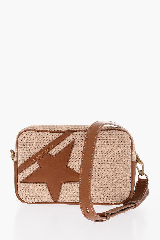 Golden Goose Borsa a Tracolla STAR in Tessuto Crochet e Pelle taglia Unica