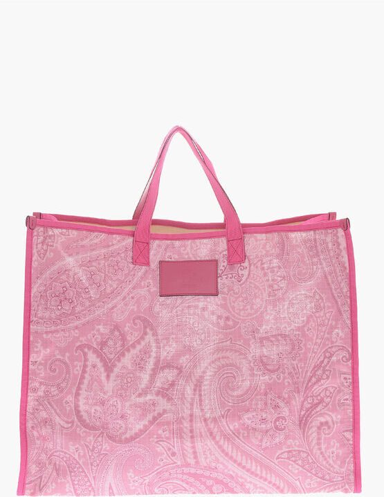 Etro Borsa Tote GLOBE TROTTER in Nylon con Stampa Paisley taglia Unica