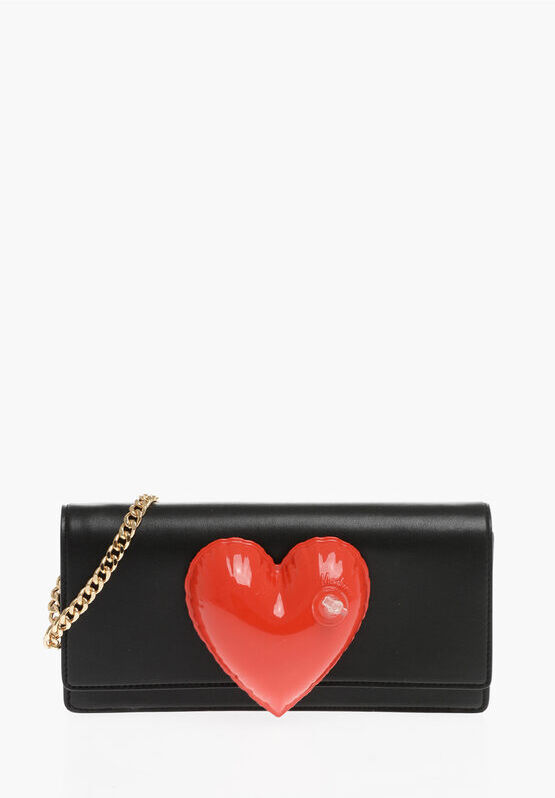 Moschino COUTURE! Pochette in Pelle con Cuore Gonfiabile e Tracolla a taglia Un