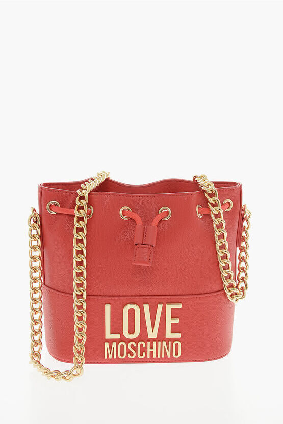 Moschino LOVE Borsa a Secchiello in Ecopelle con Logo Dorato taglia Unica