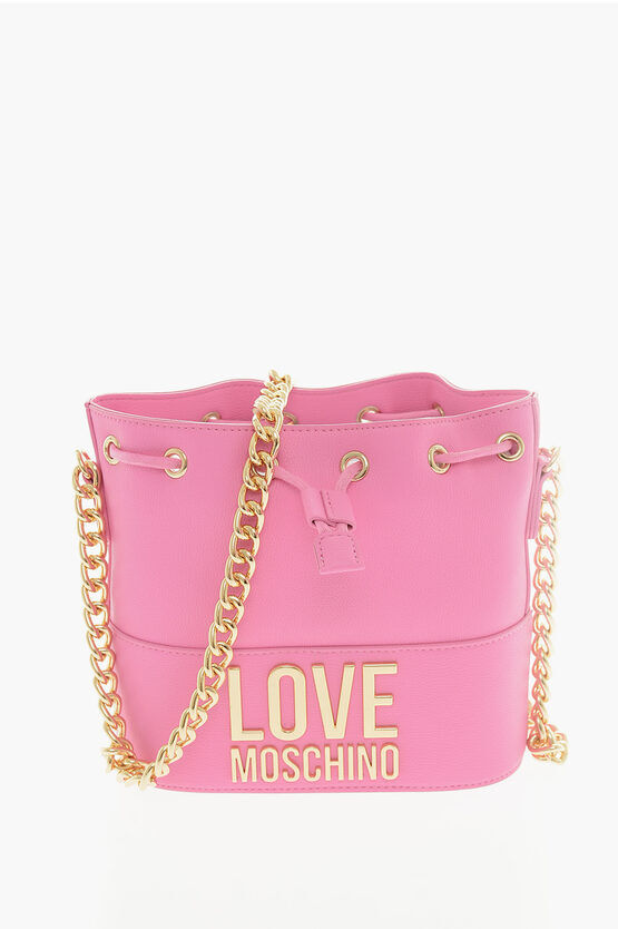 Moschino LOVE Borsa a Secchiello in Ecopelle con Logo Dorato taglia Unica