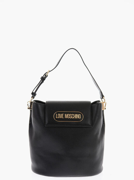 Moschino LOVE Borsa a Secchiello in Ecopelle Martellata con Logo in R taglia Un