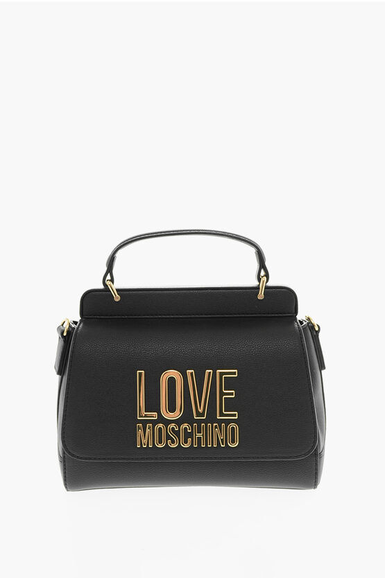 Moschino LOVE Borsa a Spalla in Ecopelle con Maxi Logo Dorato taglia Unica