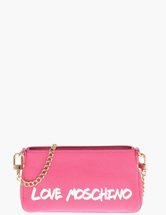 Moschino LOVE Borsa a Spalla in Pelle Martellata con Logo in Stampa G taglia Un